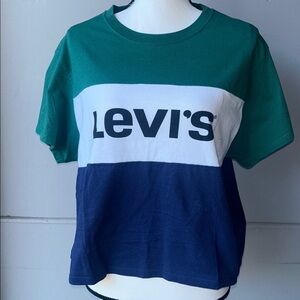 Levi's Tri-Color Tee in Green, White, and Blue